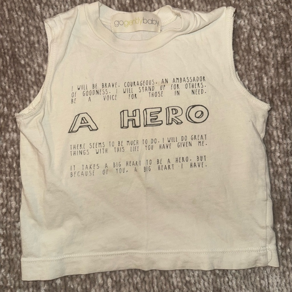 Go Gently Nation Baby Hero tank top - size 6-12 months